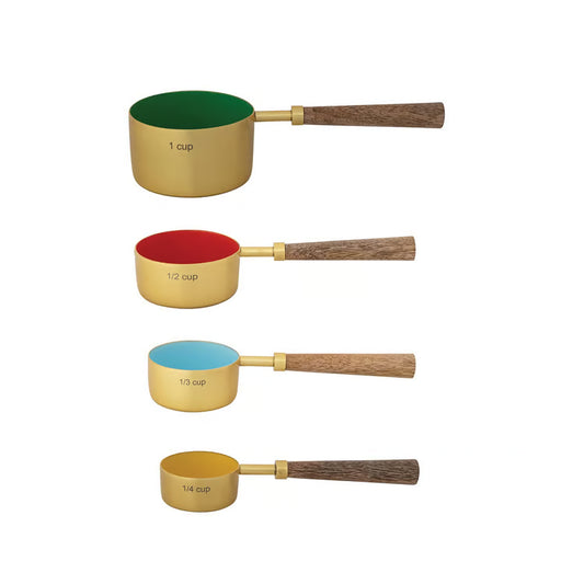 S/4 Enameled Stainless Steel Measuring Cups
