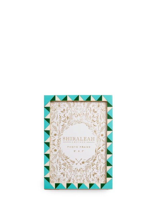 Viva 5" x 7" Triangle Pattern Picture Frame, Turquoise