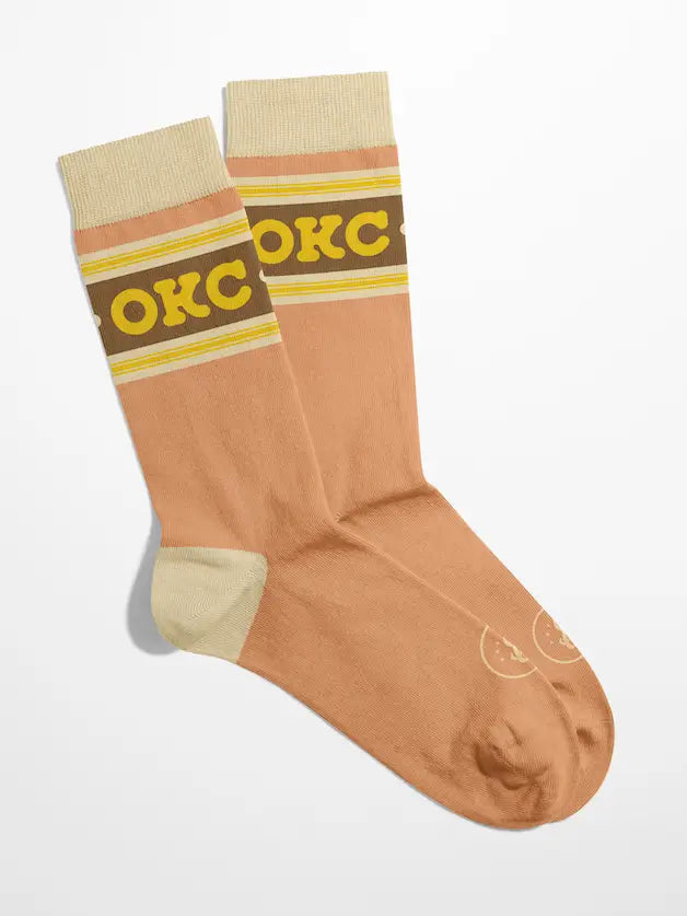 Oklahoma City Crew Socks - Peach