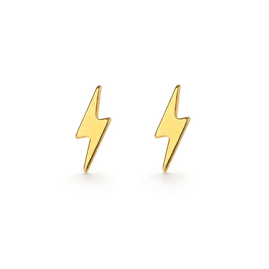 Lightning Bolt Studs - Gold