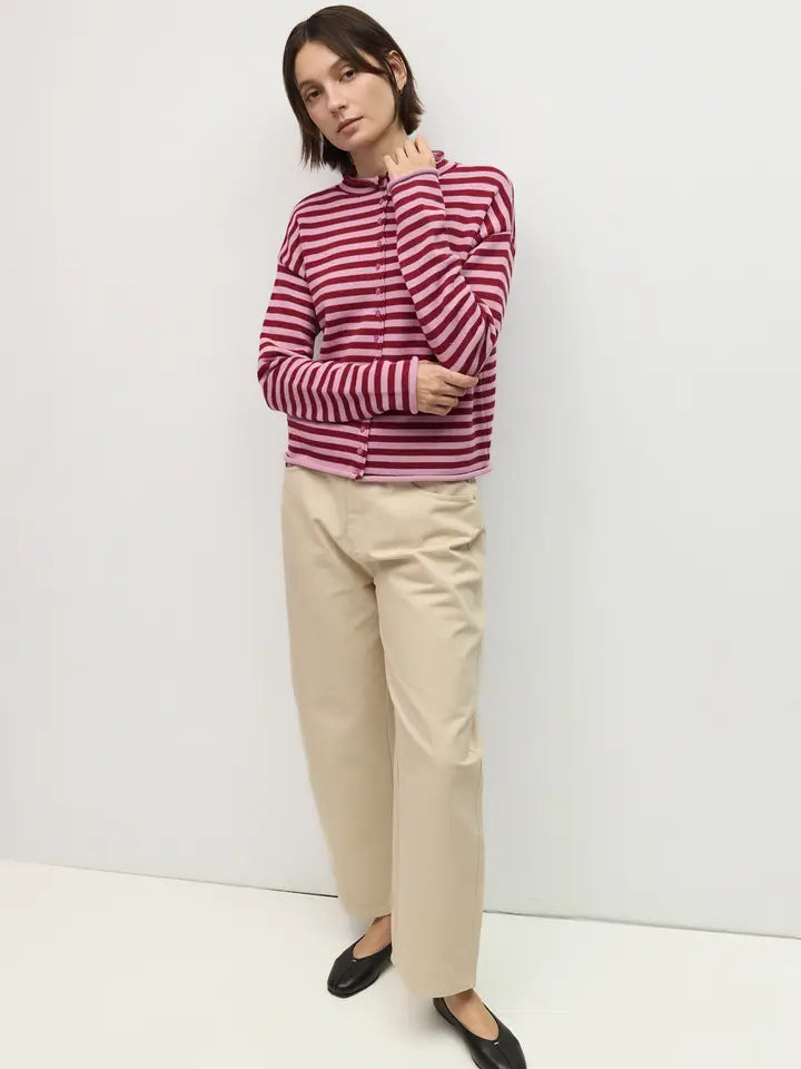 The Ceceila Cardigan - Lilac/Burgundy
