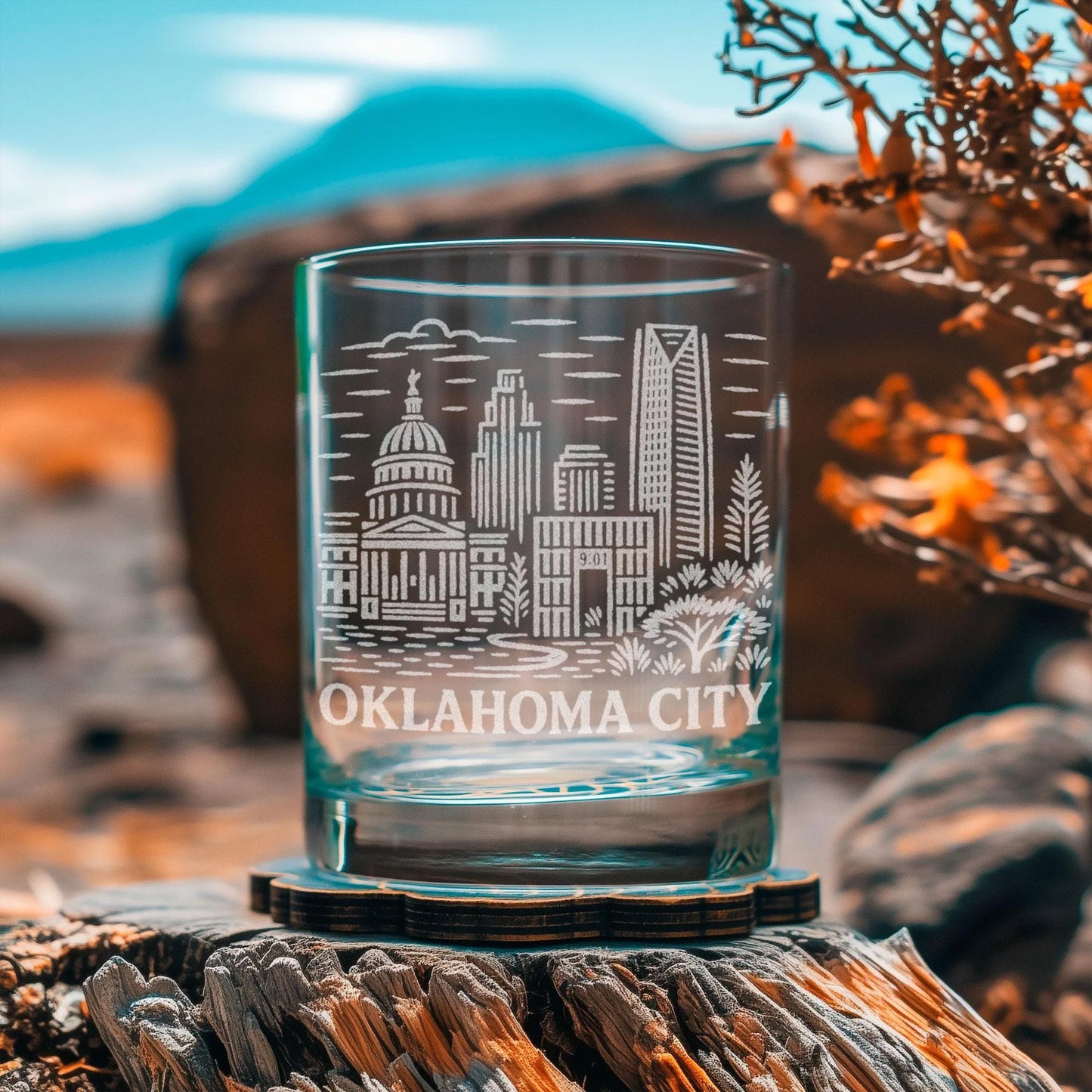 Oklahoma City Old Fashioned Glass