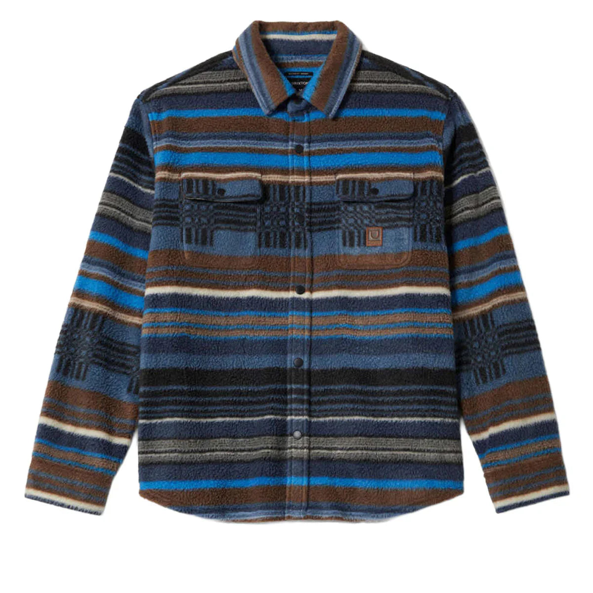 Bowery L/S Arctic Stretch Fleece - Mood Indigo Stripe Blanket