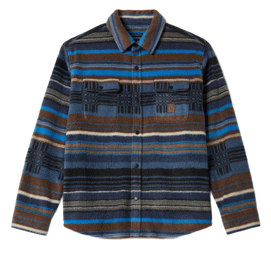 Bowery L/S Arctic Stretch Fleece - Mood Indigo Stripe Blanket