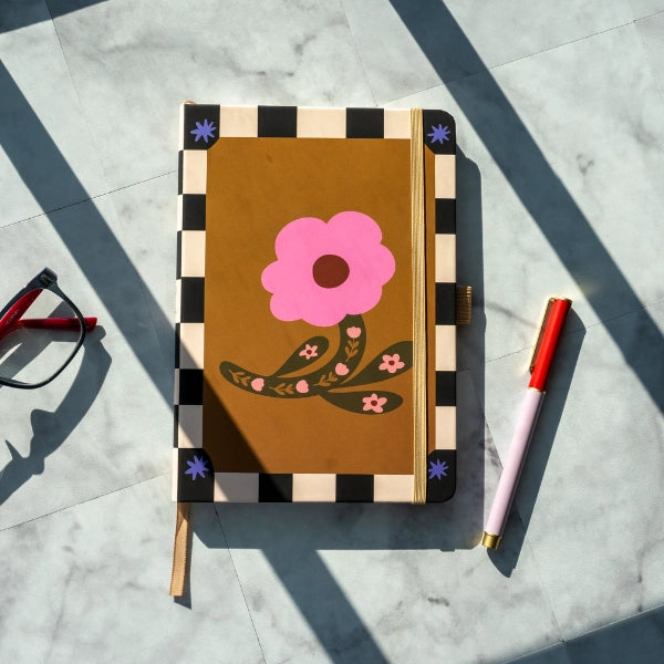 Floral Soft Touch Hardbound Layflat Notebook