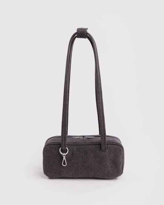 Small Denim Bowler Bag - Washed Black