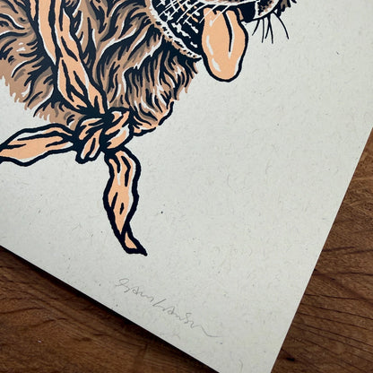 Golden Retriever Cowdog -Signed 8x10in Silkscreen Print