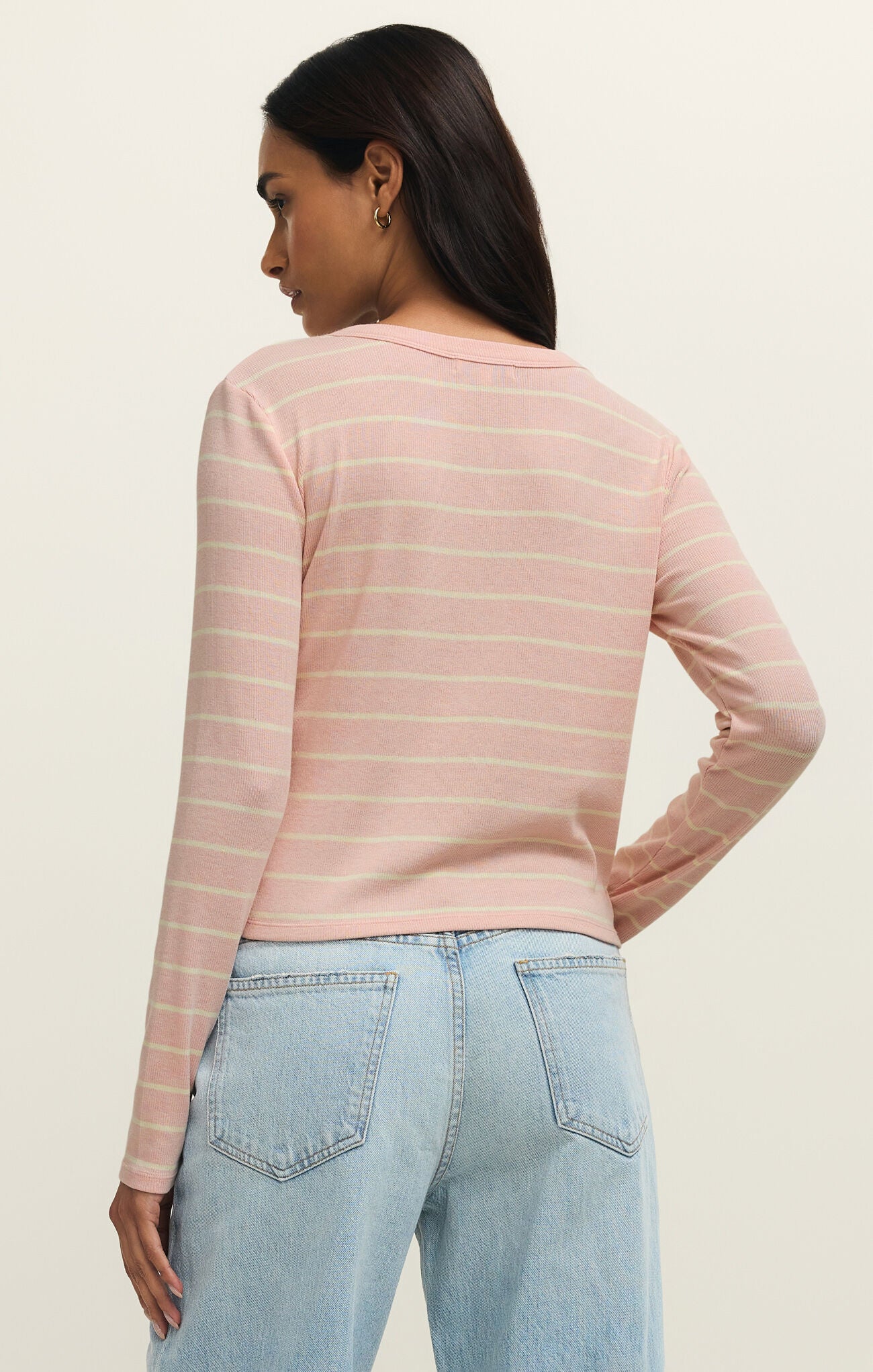 Ferris Henley Striped Top - Washed Pink