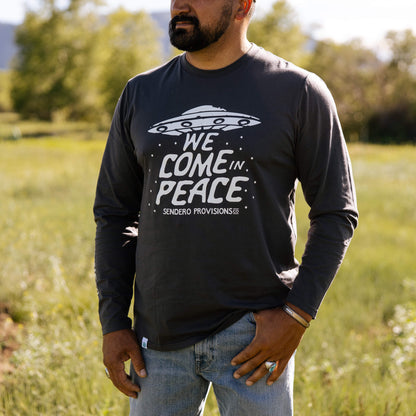 We Come In Peace Long Sleeve Tee - Black
