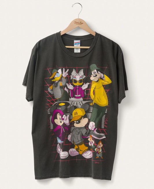 Disney Friends DJ Flea Market Tee - Vintage Black