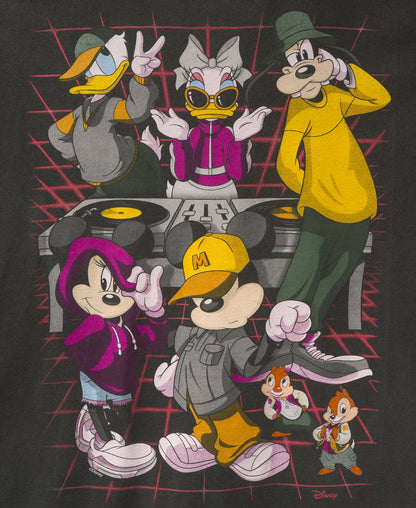 Disney Friends DJ Flea Market Tee - Vintage Black
