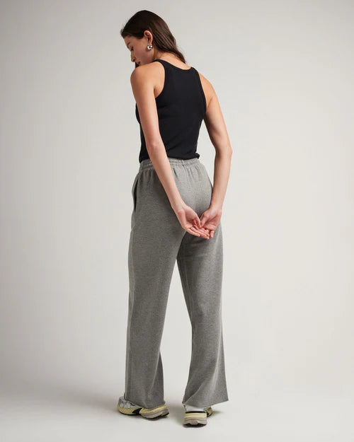 Recycled Fleece Wide Leg Sweatpant - Heather Grey