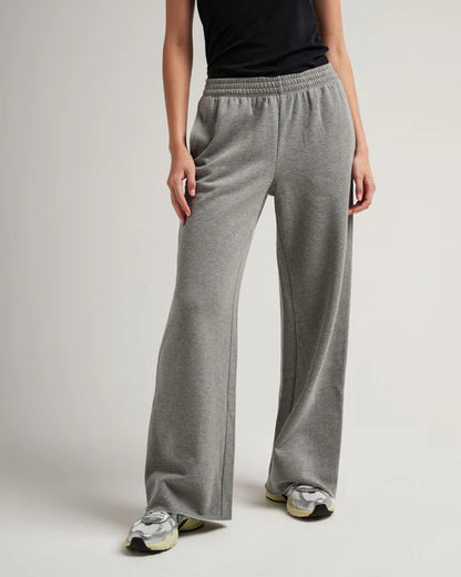Recycled Fleece Wide Leg Sweatpant - Heather Grey