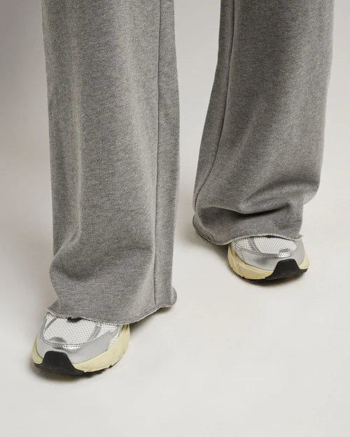 Recycled Fleece Wide Leg Sweatpant - Heather Grey