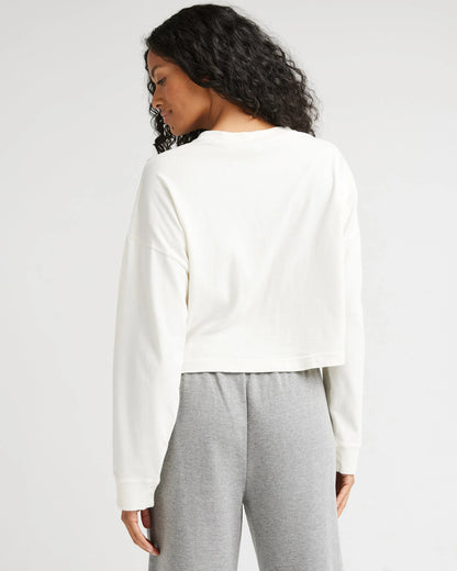 Relaxed Crop Long Sleeve Tee - Bone