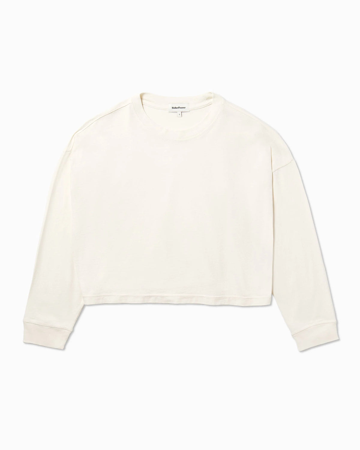 Relaxed Crop Long Sleeve Tee - Bone