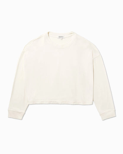 Relaxed Crop Long Sleeve Tee - Bone