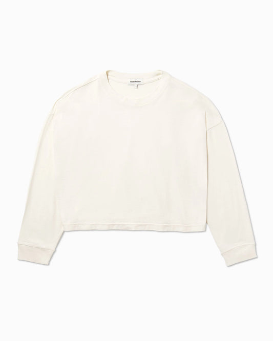Relaxed Crop Long Sleeve Tee - Bone