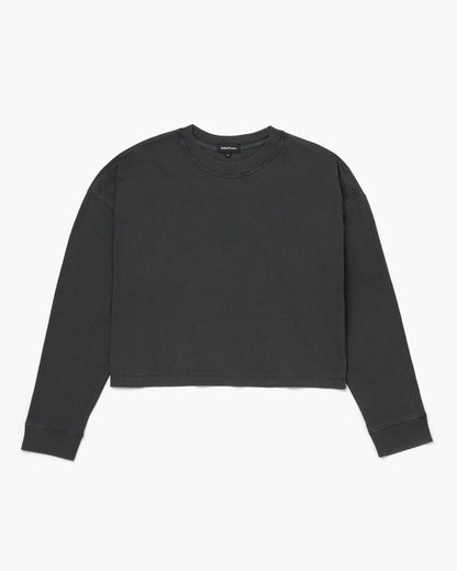 Relaxed Crop Long Sleeve Tee - Stretch Limo