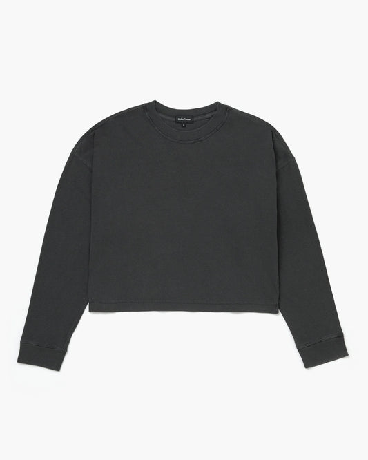 Relaxed Crop Long Sleeve Tee - Stretch Limo