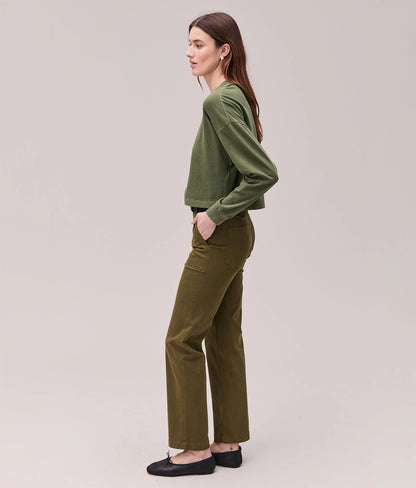 Relaxed Crop Long Sleeve Tee - Cypress