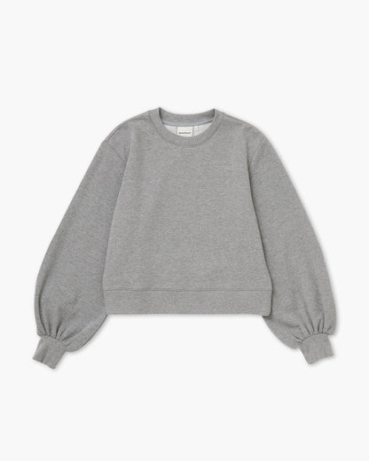 Recycled Fleece Cropped Sweatshirt - Heather Grey