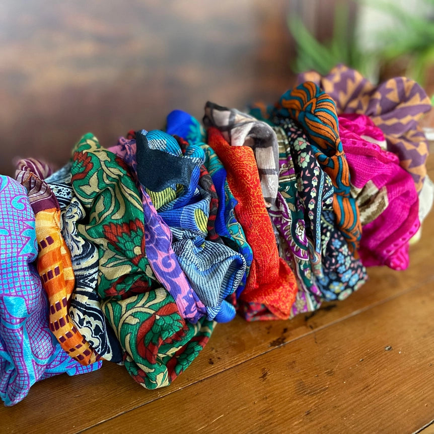 Vintage Silk Scrunchie | Made from Upcycled Silk Scraps