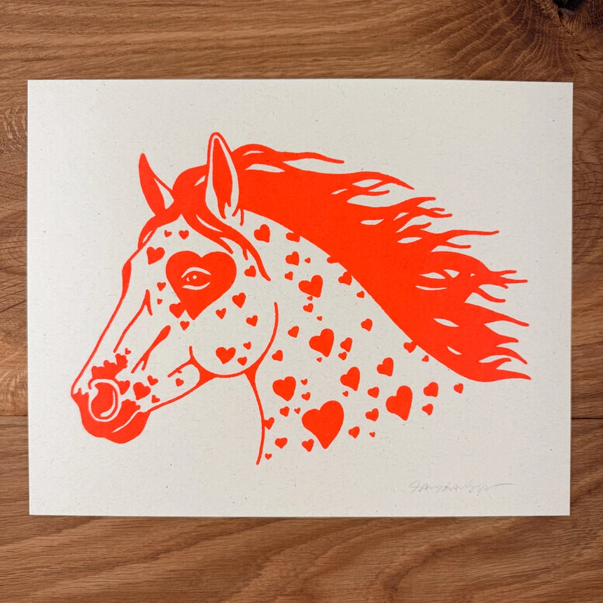 Bronco Hearts - Signed 10x8in Silkscreen Print