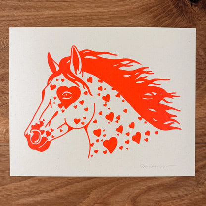 Bronco Hearts - Signed 10x8in Silkscreen Print