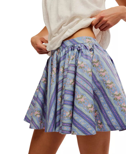 Gaia Printed Skirt - Vintage Blue Combo