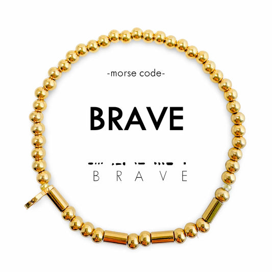 Morse Code Gold Bracelet - Brave