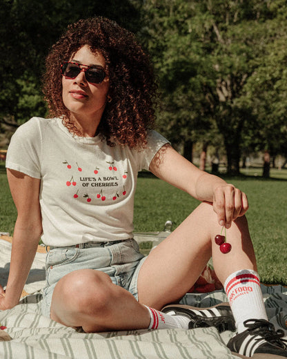 Life's a Bowl of Cherries Tee - White
