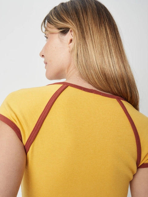 The Patricia Top - Yellow/Rust