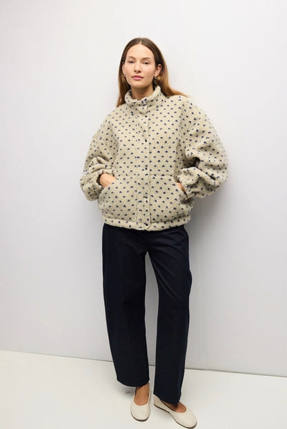 The Leslie Jacket - Taupe/Blue