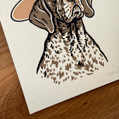 German Shorthaired Pointer Cowdog - Silkscreen Print