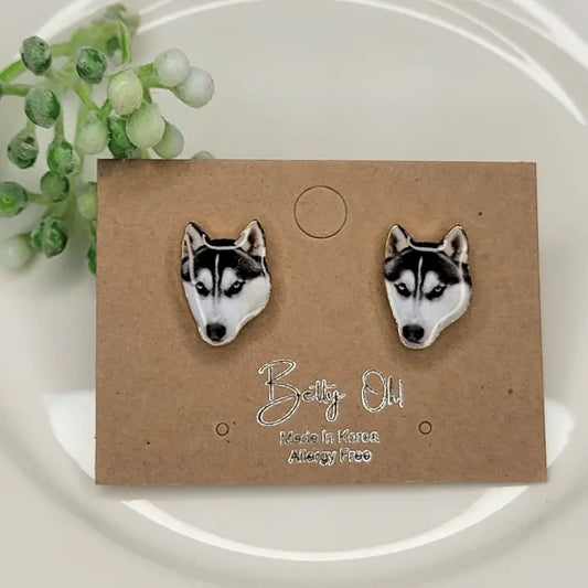 Husky Stud Earrings