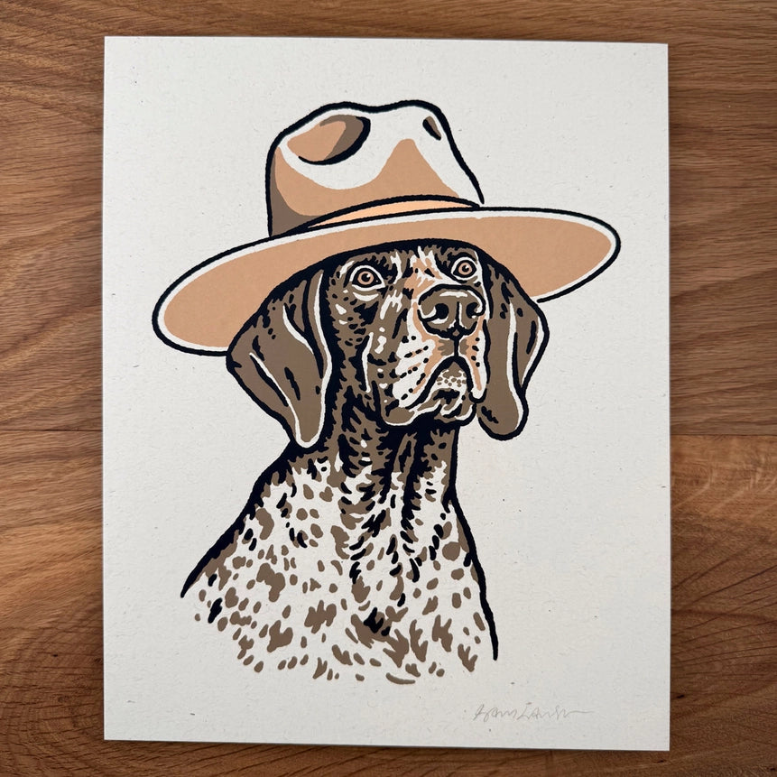 German Shorthaired Pointer Cowdog - Silkscreen Print