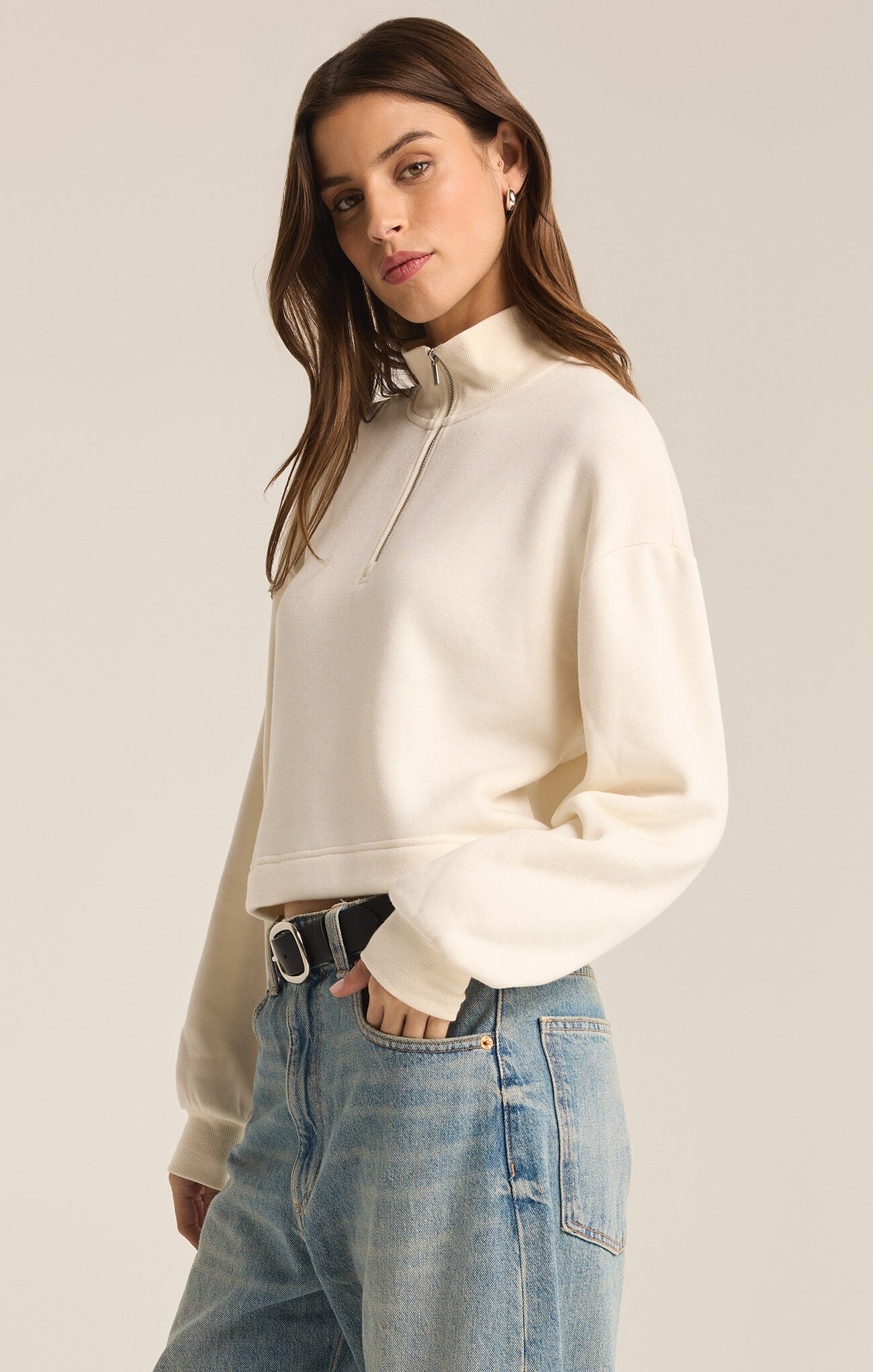 Feeling The Moment Sweatshirt - Sea Salt