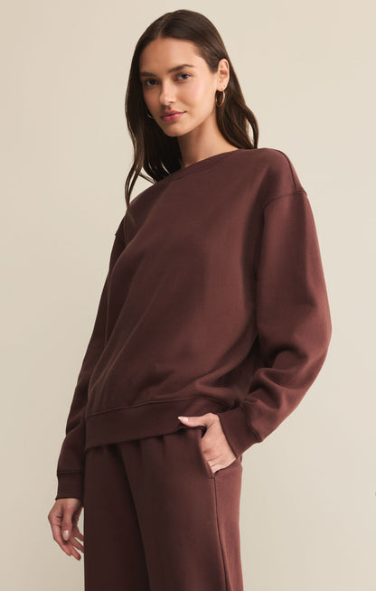 Boyfriend Cotton Sweatshirt - Sandalwood
