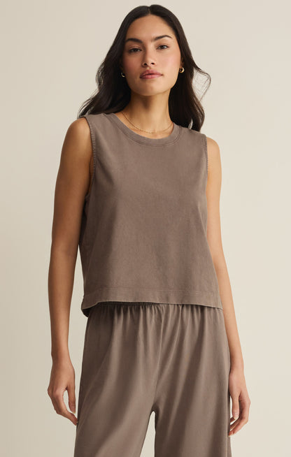 Sloane Jersey Muscle Tank - Perfectly Taupe