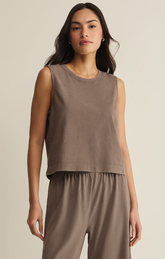 Sloane Jersey Muscle Tank - Perfectly Taupe