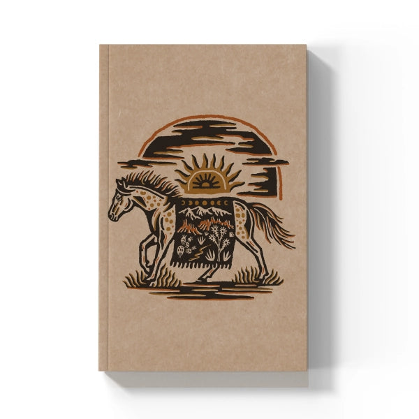 Western Horse Kraft Layflat Notebook Journal