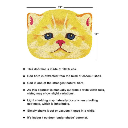 Yellow Cat Face Doormat