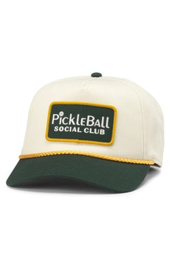 Pickleball Social Club Roscoe Hat - Ivory/Dark Green