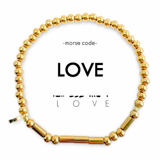 Morse Code Gold Bracelet - Love