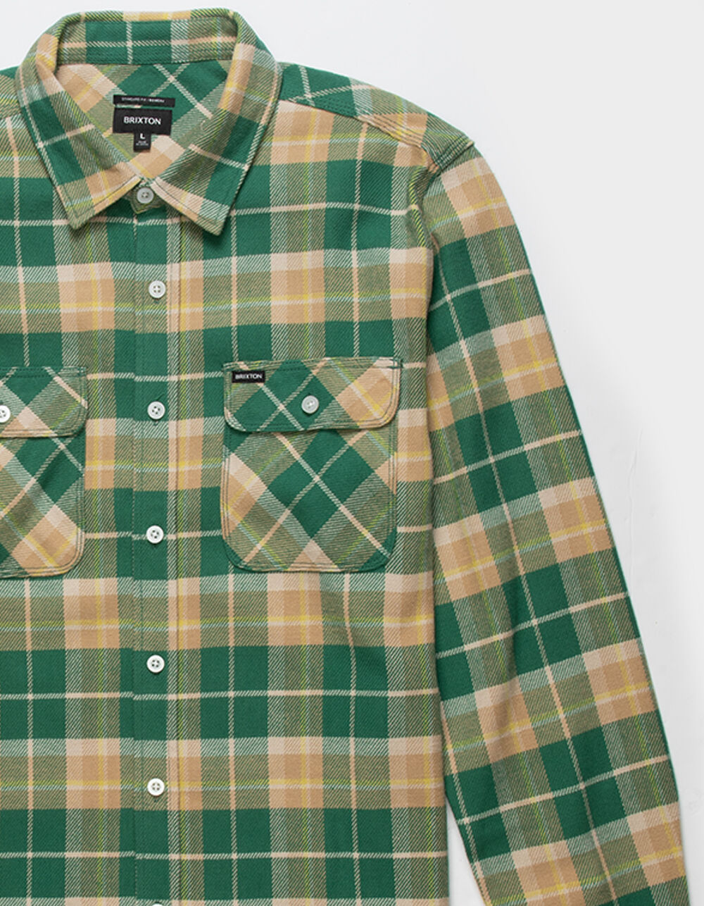 Bowery L/S Flannel - Washed Pine Needle/Washed Gold