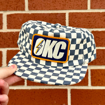 Youth OKC Bolt Hat - Blue Checker