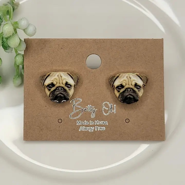 Pug Stud Earrings