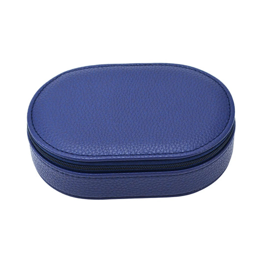 Leah Oval Travel Jewelry Case - Navy
