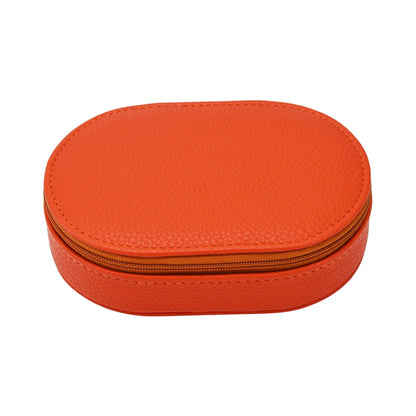 Leah Oval Travel Jewelry Case - Orange